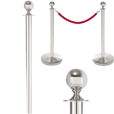 Barjeras, plieninis chromuotas sidabras be pagrindo H 93cm - Hendi 810446