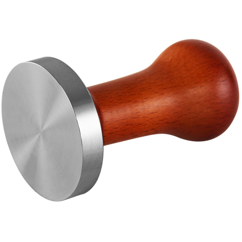 Tamper reguliuojamas kavos tamperis su medine rankena, sk. 58 mm
