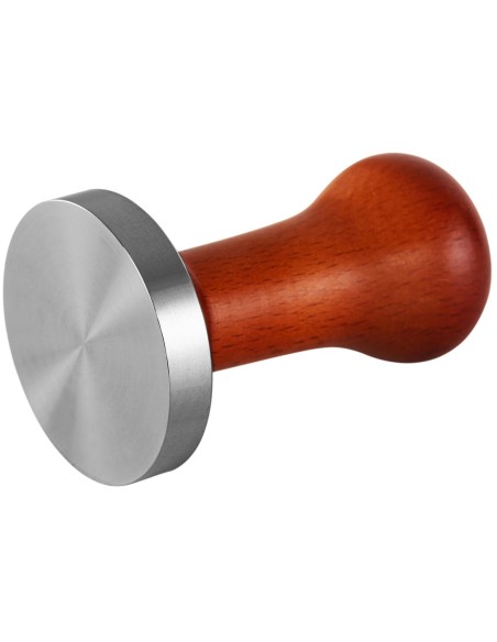 Tamper reguliuojamas kavos tamperis su medine rankena, sk. 58 mm