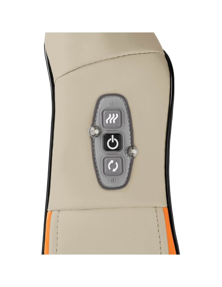 Kaklo, pečių, nugaros masažuoklis su šildymo funkcija, 8 galvutės, 12V/230V, 24W, smėlio spalvos