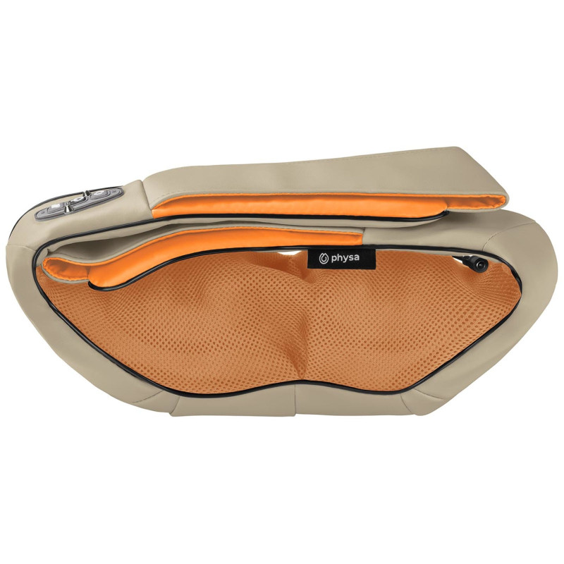 Kaklo, pečių, nugaros masažuoklis su šildymo funkcija, 8 galvutės, 12V/230V, 24W, smėlio spalvos