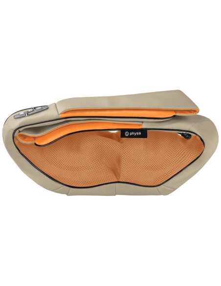 Kaklo, pečių, nugaros masažuoklis su šildymo funkcija, 8 galvutės, 12V/230V, 24W, smėlio spalvos