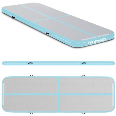 Čiužinio kilimėlis, akrobatinis pripučiamas gimnastikos takas, ilgis 3 m, mėtų pilkumo