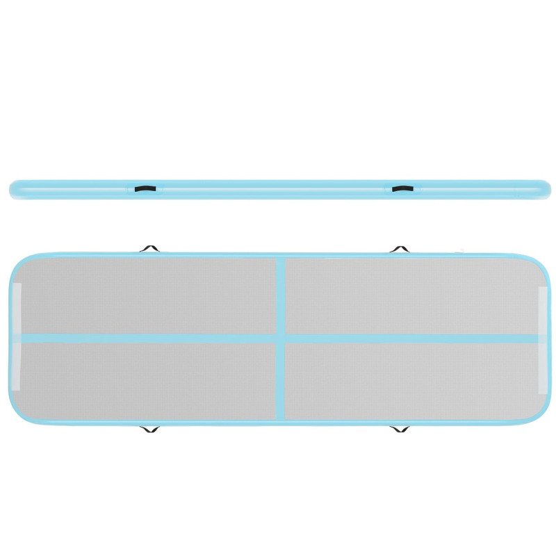 Čiužinio kilimėlis, akrobatinis pripučiamas gimnastikos takas, ilgis 3 m, mėtų pilkumo