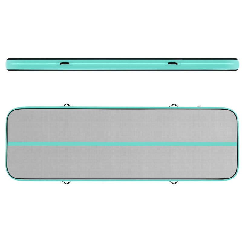 Akrobatinis gimnastikos čiužinio kilimėlis pripučiamiems pratimams, ilgis 3 m, gr. 20 cm žalia
