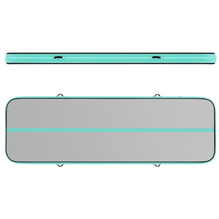Akrobatinis gimnastikos čiužinio kilimėlis pripučiamiems pratimams, ilgis 3 m, gr. 20 cm žalia