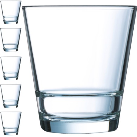 Arcoroc STACK UP 260 ml žemų stiklų rinkinys iš 6 - Hendi J0317 Arcoroc STACK UP 260 ml žemų stiklų rinkinys iš 6 - Hendi J0317