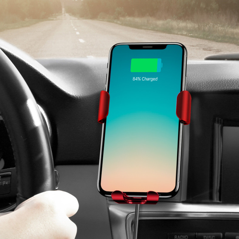 Oro ventiliatorius automobilinis dp telefono laikiklis + Qi belaidis įkroviklis juodas