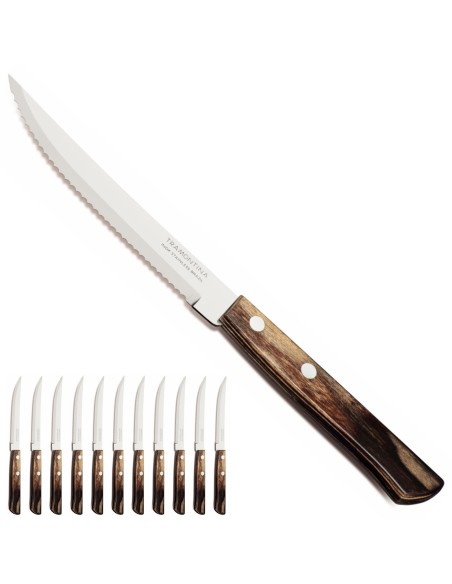 HORECA nerūdijančio plieno picos kepsnių peilis, 12 vnt., ilgis 215 mm, ruda HORECA nerūdijančio plieno picos kepsnių peilis, 12 vnt., ilgis 215 mm, ruda