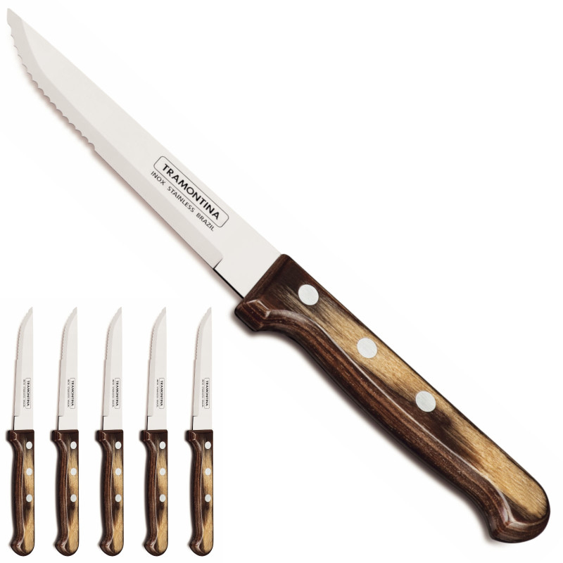 Churrasco GAUCHO kepsnių peilių rinkinys 6 vnt. lizdinėje plokštelėje, ilgis 235 mm