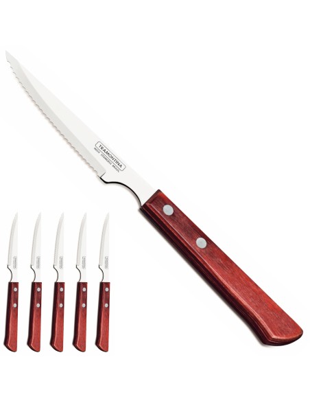 Dantytas nerūdijančio plieno kepsnių peilis Churrasco Spanish Style 6 vnt., 220 mm raudonas Dantytas nerūdijančio plieno kepsnių peilis Churrasco Spanish Style 6 vnt., 220 mm raudonas