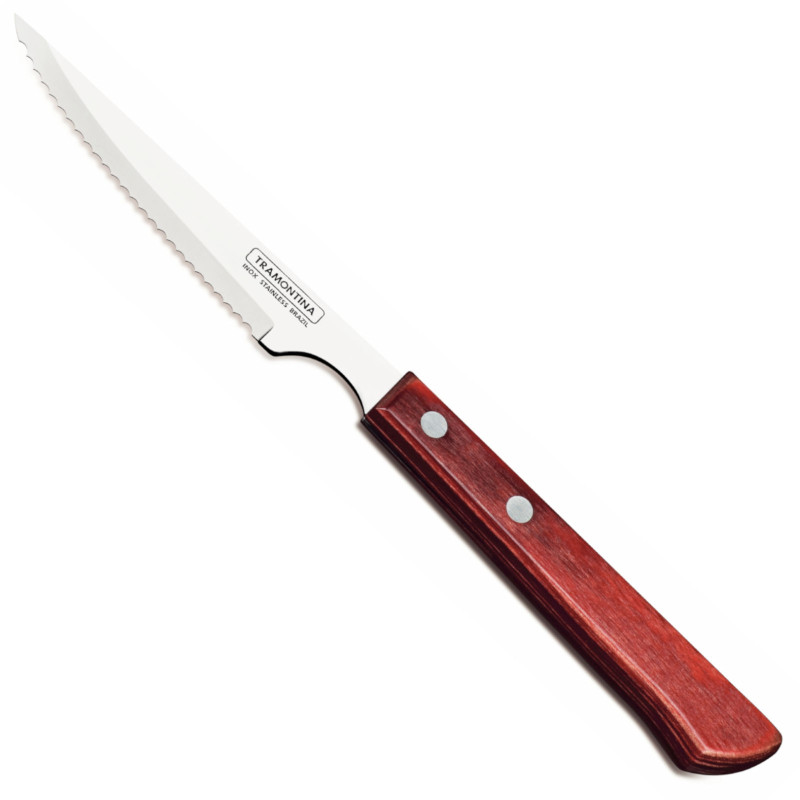 Dantytas nerūdijančio plieno kepsnių peilis Churrasco Spanish Style 6 vnt., 220 mm raudonas