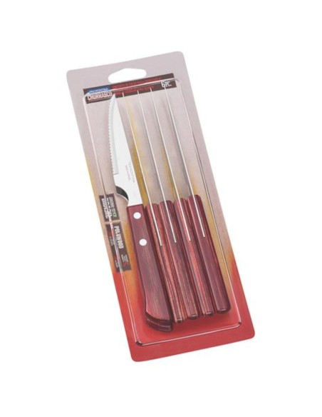Dantytas nerūdijančio plieno kepsnių peilis Churrasco Spanish Style 6 vnt., 220 mm raudonas Dantytas nerūdijančio plieno kepsnių peilis Churrasco Spanish Style 6 vnt., 220 mm raudonas