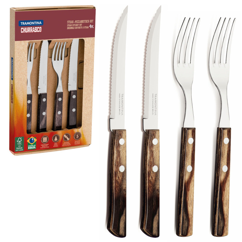 Nerūdijančio plieno picos stalo įrankių rinkinys dovanų dėžutėje Churrasco rinkinys 4 el. Nerūdijančio plieno picos stalo įrankių rinkinys dovanų dėžutėje Churrasco rinkinys 4 el.