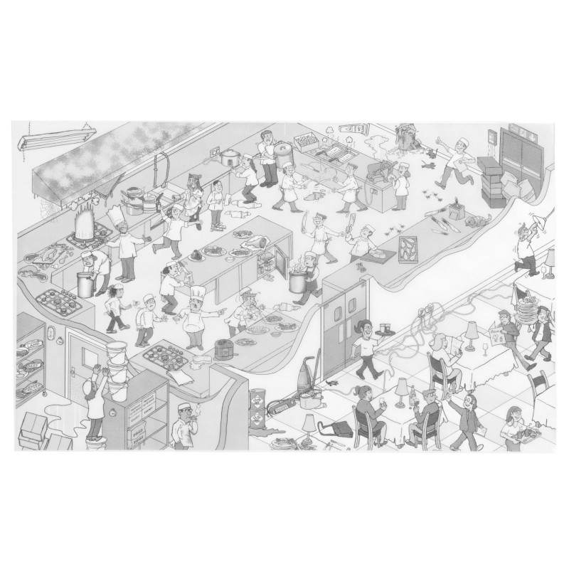 Pergamentinio popieriaus padėkliukas KITCHEN print 500 vnt 420x275 mm - Hendi 678145