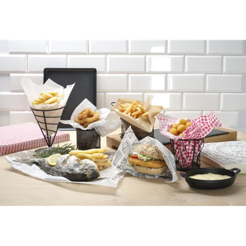 Pergamentinio popieriaus padėkliukas KITCHEN print 500 vnt 420x275 mm - Hendi 678145