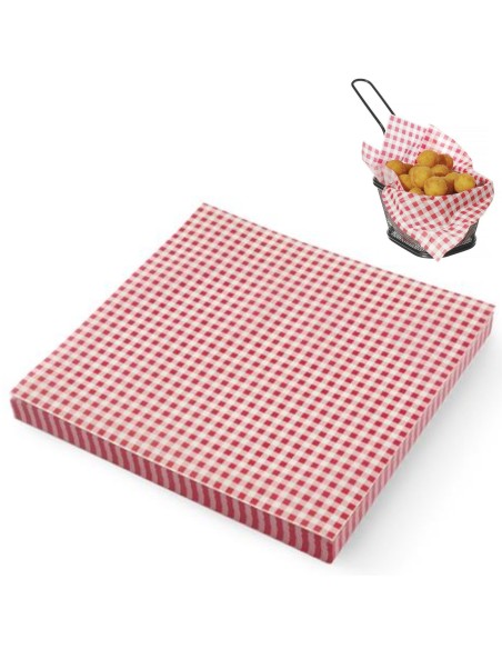 Pergamentinis popierius bulvyčių užkandžiams KRATKA print 500 vnt 306x305 mm - Hendi 678176