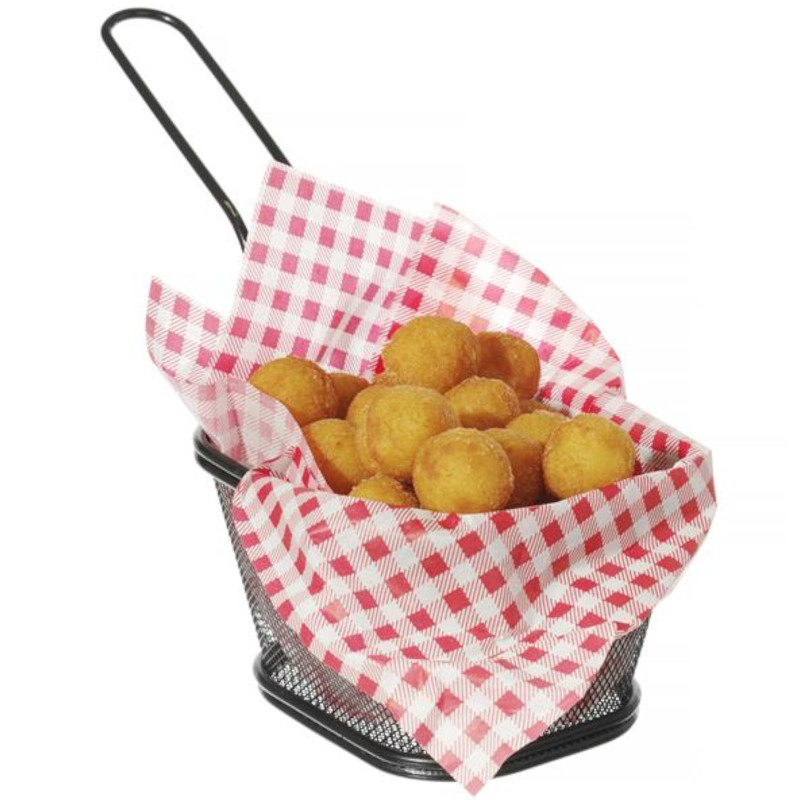 Pergamentinis popierius bulvyčių užkandžiams KRATKA print 500 vnt 306x305 mm - Hendi 678176