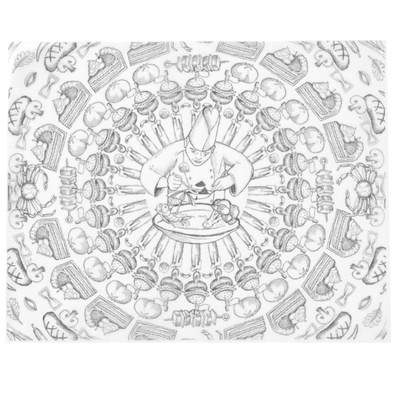 Pergamentinis popierius bulvyčių užkandžiams CHEF print 500 vnt 250x200 mm - Hendi 678220