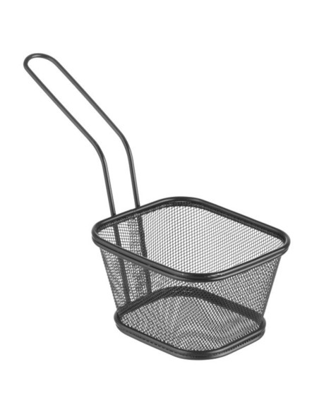 Krepšelis keptiems užkandžiams patiekti bulvytes su rankena juoda 130x115x80 mm - Hendi 425695 Krepšelis keptiems užkandžiams patiekti bulvytes su rankena juoda 130x115x80 mm - Hendi 425695