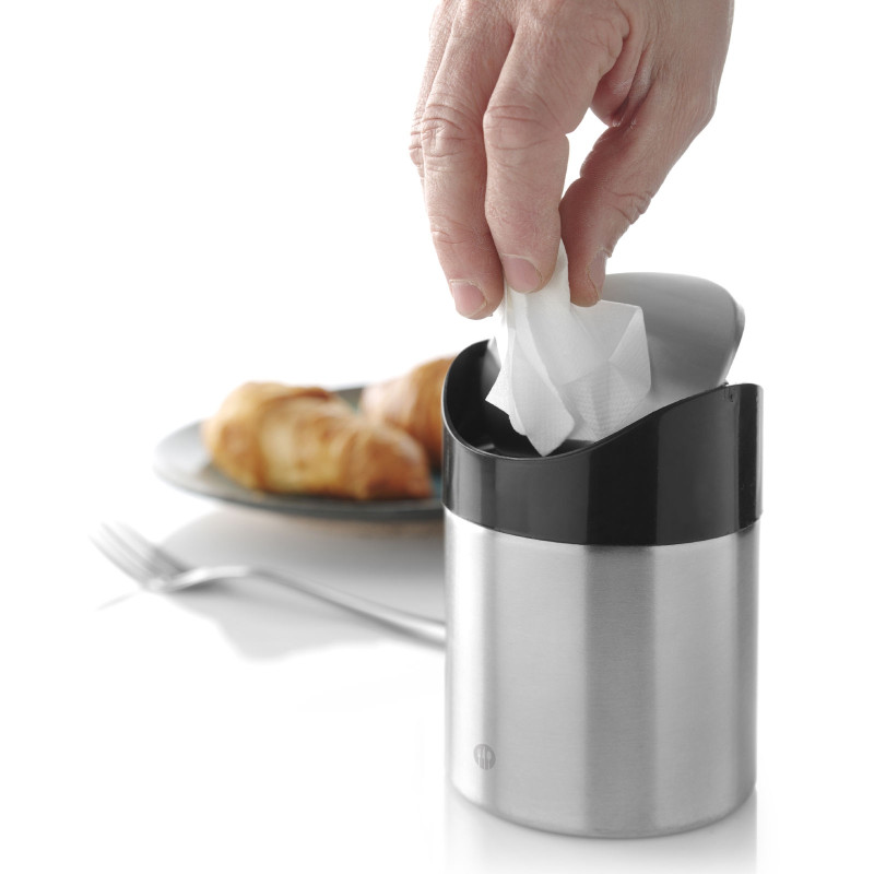 Nerūdijančio plieno šiukšlių dėžė su atverčiamu dangteliu, sk. 95 mm – Hendi 440711