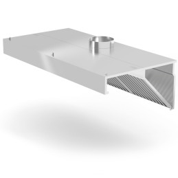 Nuožulnus sieninis gaubtas su labirintiniais filtrais ir LED apšvietimu 100x70x45 cm - Hendi 229309