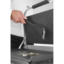 Šepečių valiklis su grandikliu BBQ grotelių plieniniams šeriams 70x310x85 mm - Hendi 525548