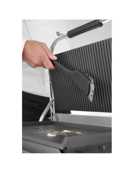 Šepečių valiklis su grandikliu BBQ grotelių plieniniams šeriams 70x310x85 mm - Hendi 525548 Šepečių valiklis su grandikliu BBQ grotelių plieniniams šeriams 70x310x85 mm - Hendi 525548