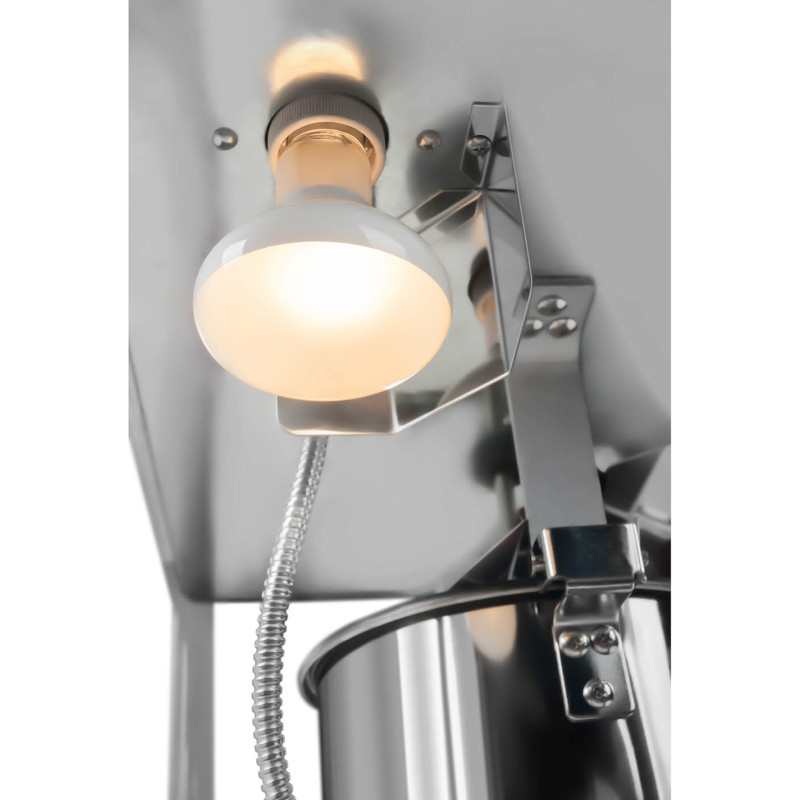 Mašininis kukurūzų spragėsių skrudintuvas retro TEFLON 1600 W 5-6 kg/h - mėlynas