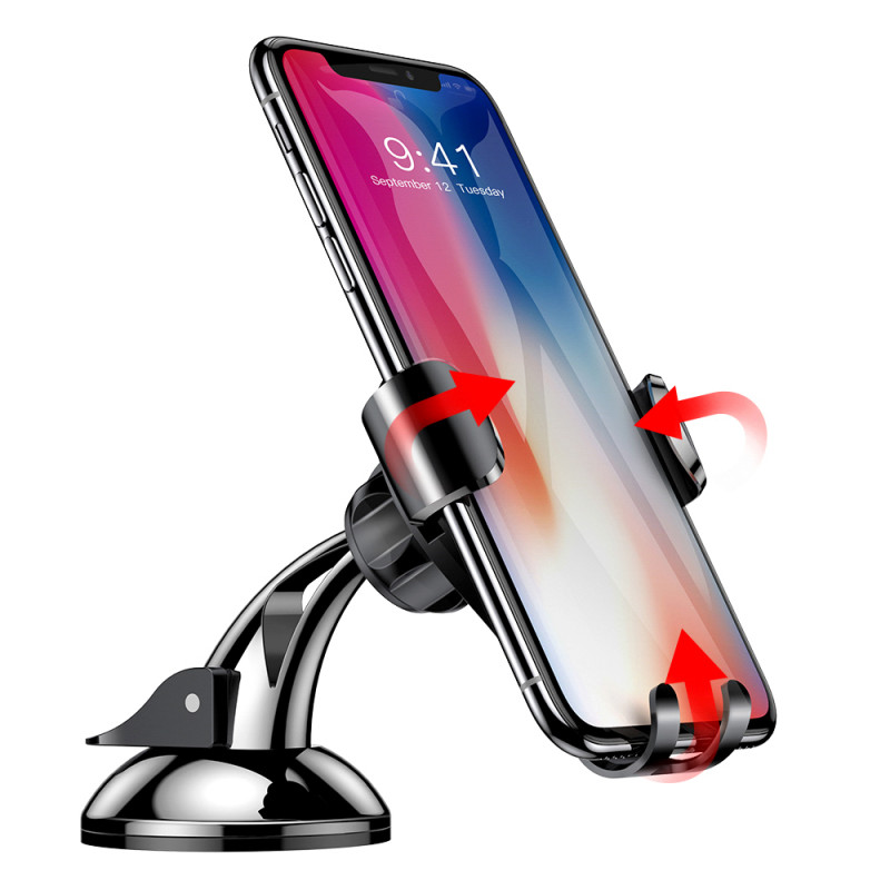 Gravitacinis automobilinio telefono laikiklis priekiniam stiklui Osculum silver