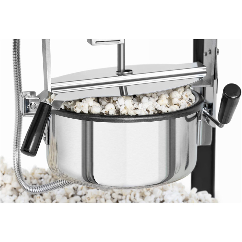 Mašininis kukurūzų spragėsių skrudinimas retro TEFLON 1600 W 5-6 kg/h - juodos ir auksinės spalvos