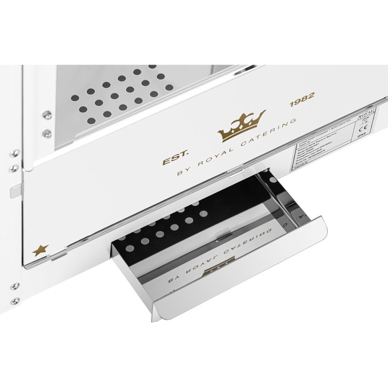Spragėsių skrudinimo mašina retro TEFLON 1600 W 5-6 kg/h - balta ir auksinė