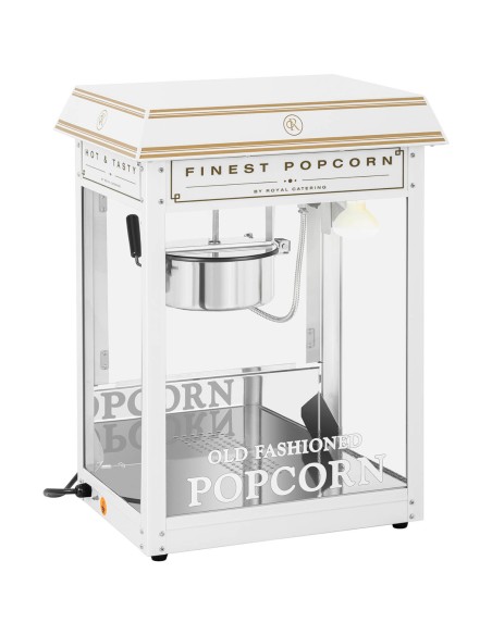 Spragėsių skrudinimo mašina retro TEFLON 1600 W 5-6 kg/h - balta ir auksinė Spragėsių skrudinimo mašina retro TEFLON 1600 W 5-6 kg/h - balta ir auksinė
