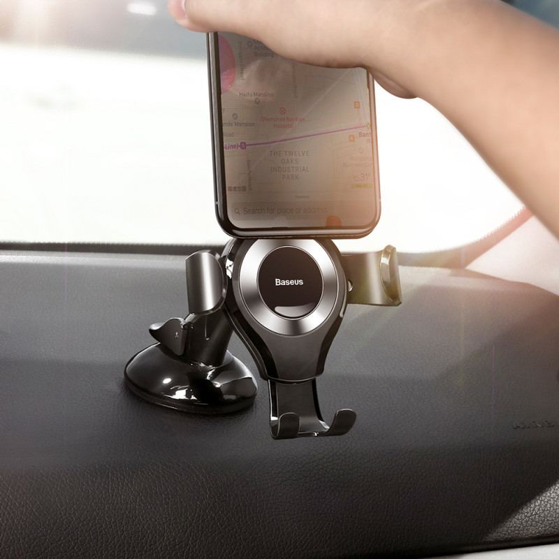 Gravitacinis automobilinio telefono laikiklis priekiniam stiklui Osculum silver