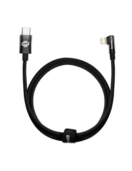 Kampinis laidas Maitinimo laidas su šoniniu USB-C kištuku iPhone Lightning 1m 20W juodas