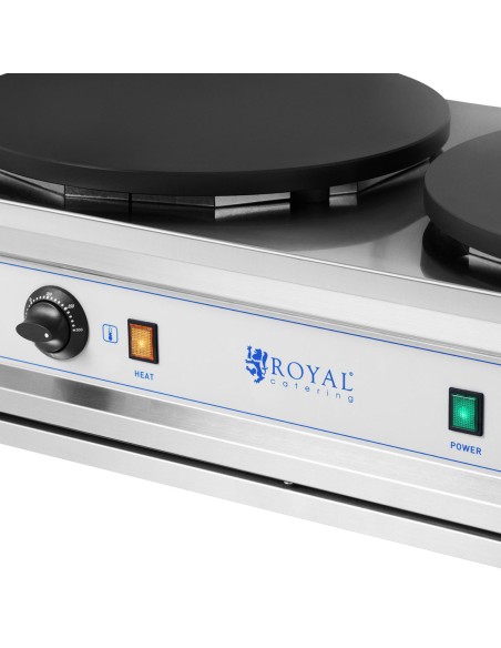 Elektrinė dviguba blynų kepimo mašina su ketaus plokštėmis 2 x 40 cm 2 x 3000 W