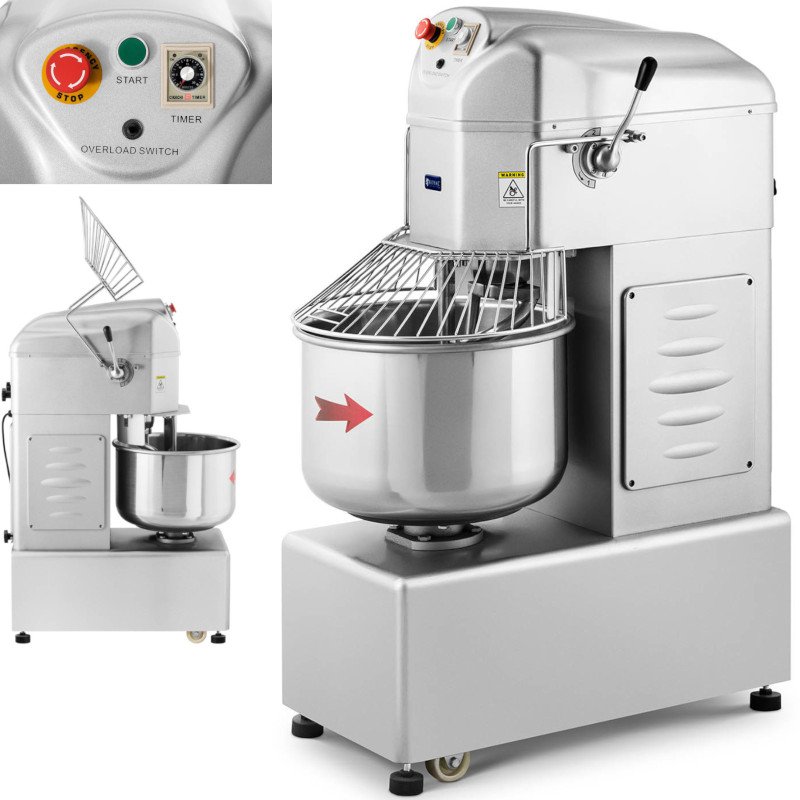 Tešlos spiralinis maišytuvas su fiksuotu dubeniu 45 L 2100 W