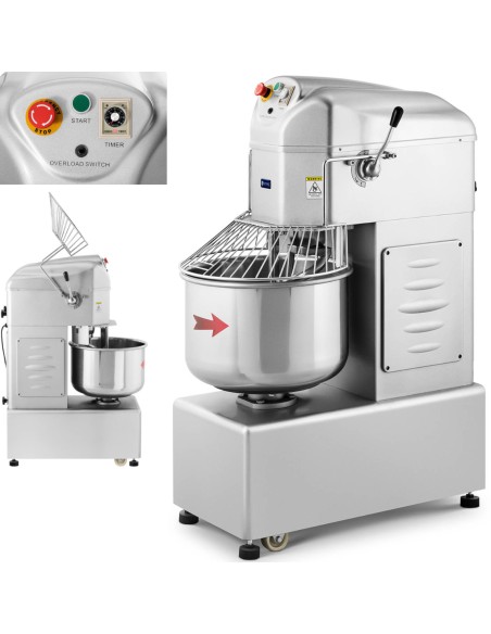 Tešlos spiralinis maišytuvas su fiksuotu dubeniu 45 L 2100 W Tešlos spiralinis maišytuvas su fiksuotu dubeniu 45 L 2100 W