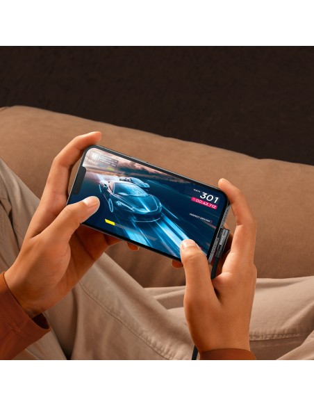 Kampinis laidas Maitinimo laidas su šoniniu USB-C kištuku iPhone Lightning 1m 20W juodas