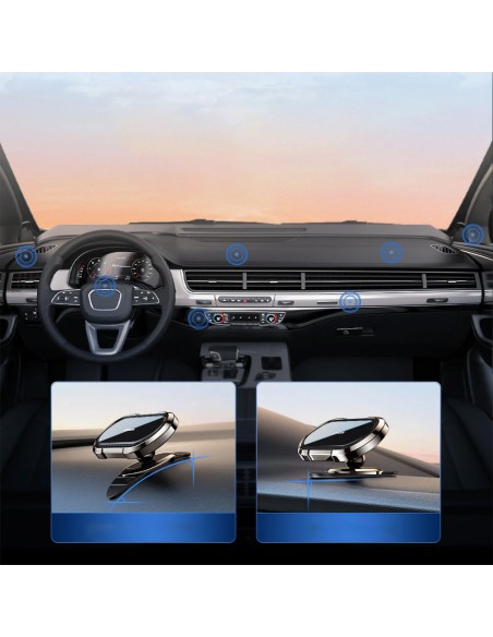 Magnetinis automobilinio telefono laikiklis, skirtas prietaisų skydeliui pilkai Magnetinis automobilinio telefono laikiklis, skirtas prietaisų skydeliui pilkai