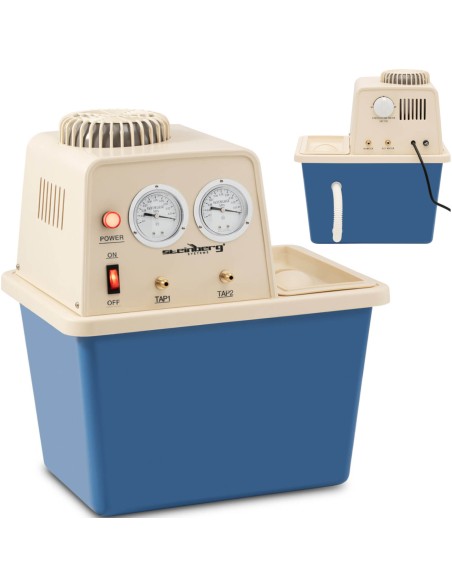 Laboratorinis vakuuminis siurblys su vandens kontūru 2 vožtuvai manometrai 15 l 180 W Laboratorinis vakuuminis siurblys su vandens kontūru 2 vožtuvai manometrai 15 l 180 W