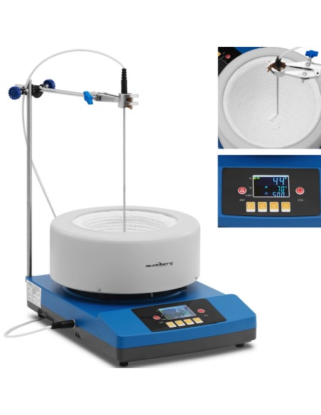 Laboratorinė šildymo mantija su magnetine maišykle + stovas 2 l 1800 aps./min 300 C Laboratorinė šildymo mantija su magnetine maišykle + stovas 2 l 1800 aps./min 300 C
