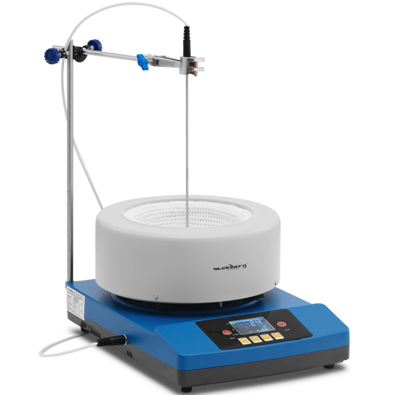 Laboratorinė šildymo mantija su magnetine maišykle + stovas 2 l 1800 aps./min 300 C