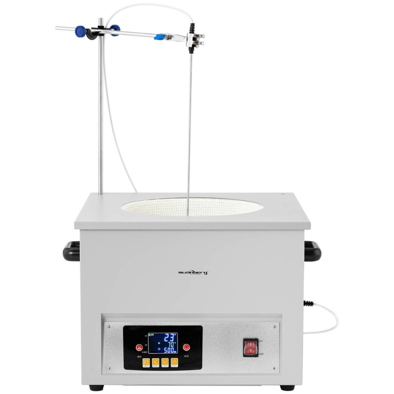 Laboratorinė šildymo mantija su magnetine maišykle + stovas 10 l 1800 aps./min 300 C