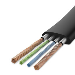 Plokščias kabelis USB laidas Iphone Lightning su laikikliu 2A 23CM juodas