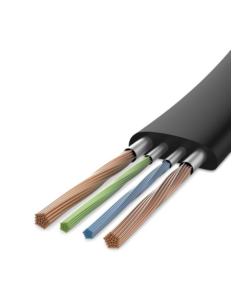 Plokščias kabelis USB laidas Iphone Lightning su laikikliu 2A 23CM juodas