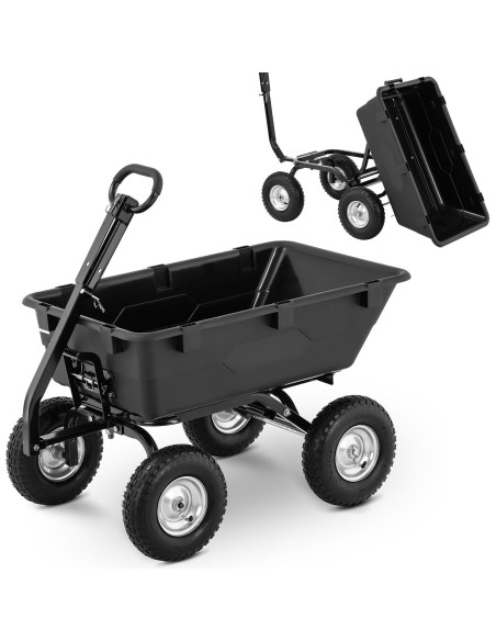 Vežimėlio sodo savivarčio transportas pakreipiamas iki 550 kg keliamosios galios 150 litrų Vežimėlio sodo savivarčio transportas pakreipiamas iki 550 kg keliamosios galios 150 litrų