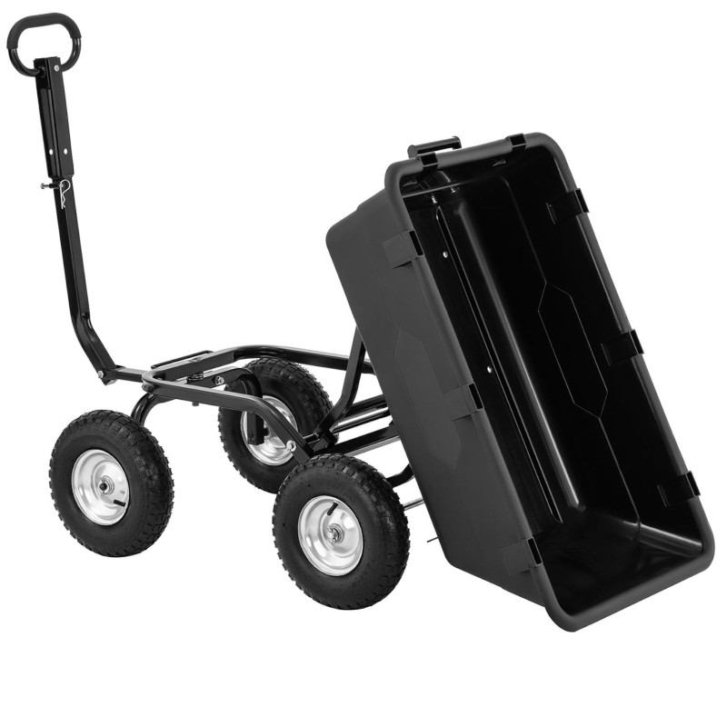 Vežimėlio sodo savivarčio transportas pakreipiamas iki 550 kg keliamosios galios 150 litrų