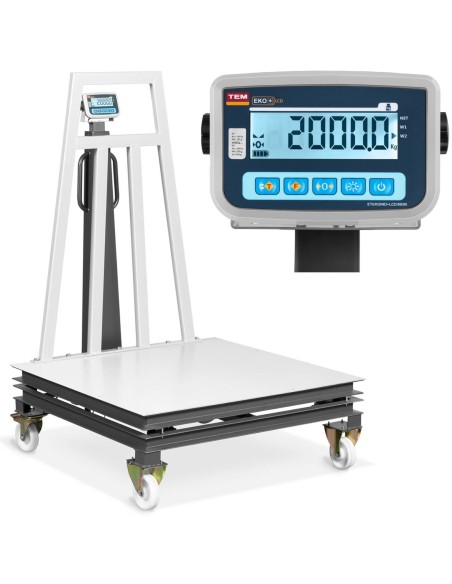 Kalibruotos mobiliojo sandėlio platformos svarstyklės 2000/1 kg 120x120 cm LCD Kalibruotos mobiliojo sandėlio platformos svarstyklės 2000/1 kg 120x120 cm LCD
