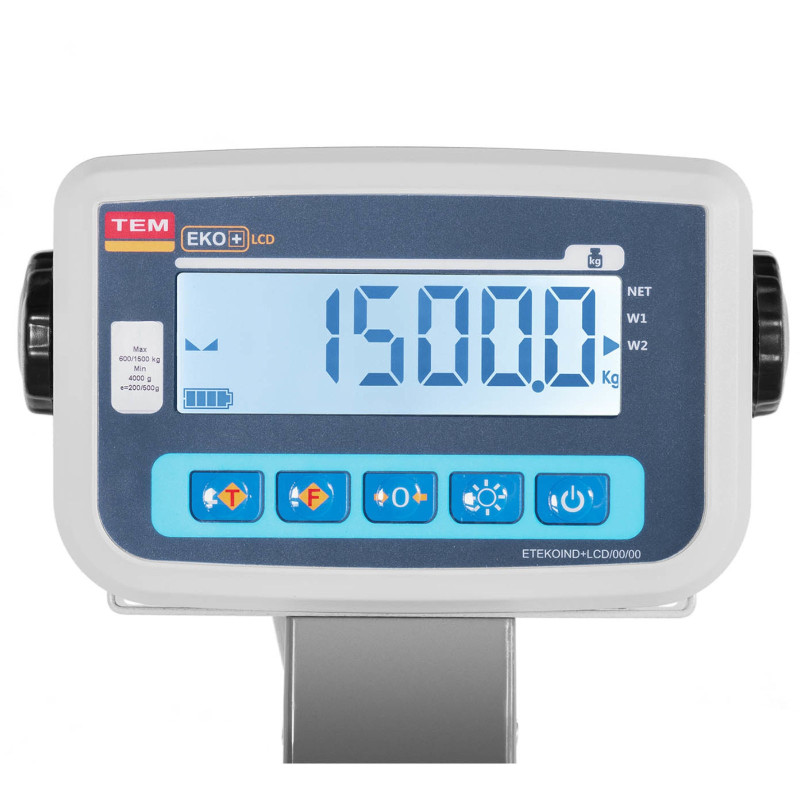 Veterinarinės gyvulininkystės platforminės svarstyklės su narvu gyvūnams 1500/0,5 kg 110x240 cm LCD